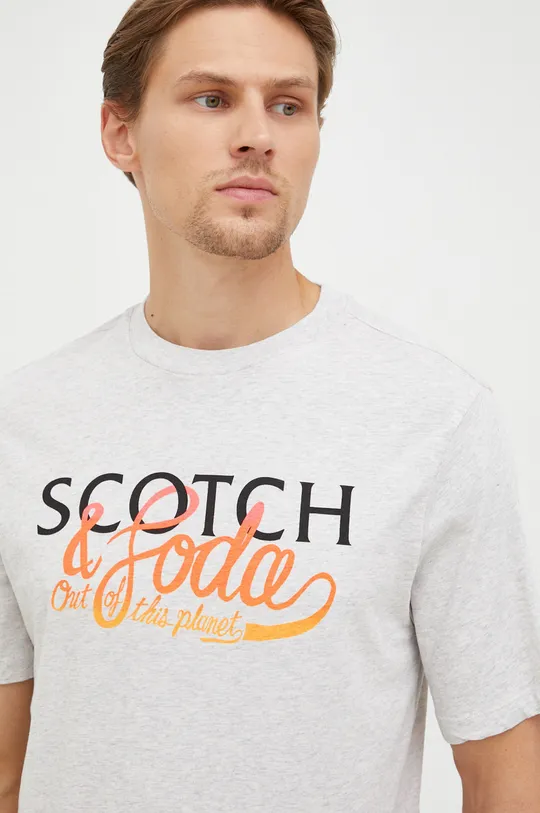 szary Scotch & Soda t-shirt bawełniany