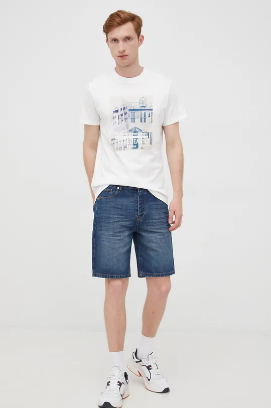 Βαμβακερό μπλουζάκι Pepe Jeans λευκό