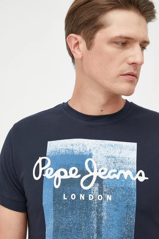 σκούρο μπλε Βαμβακερό μπλουζάκι Pepe Jeans