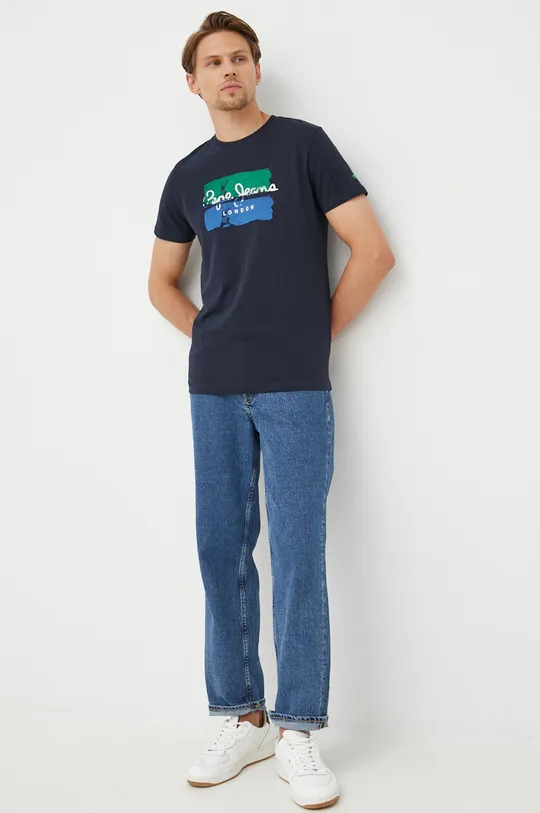 Pepe Jeans t-shirt bawełniany granatowy