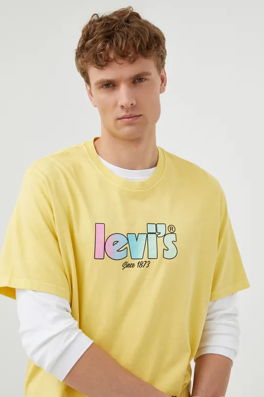 żółty Levi's t-shirt bawełniany