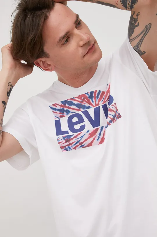 biały Levi's t-shirt bawełniany