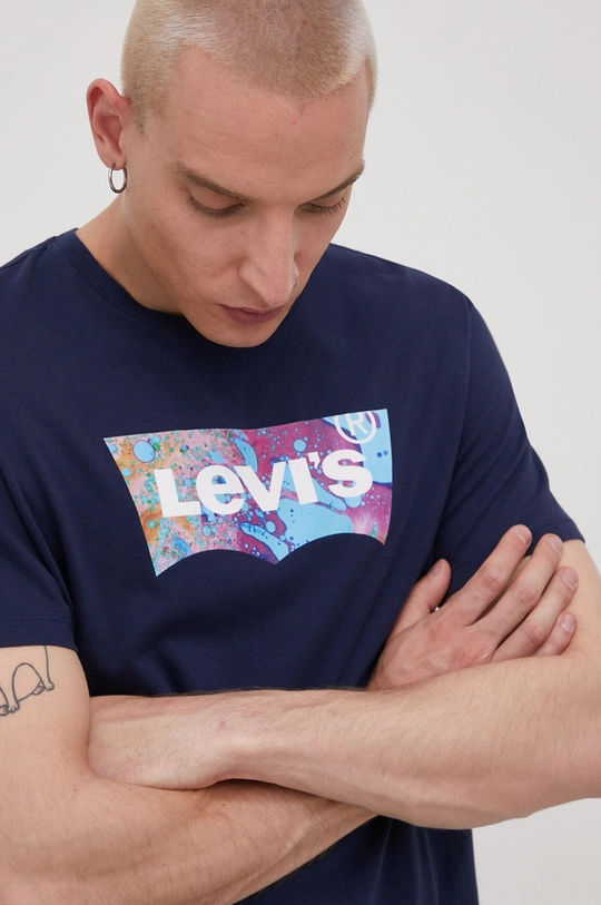 granatowy Levi's t-shirt bawełniany