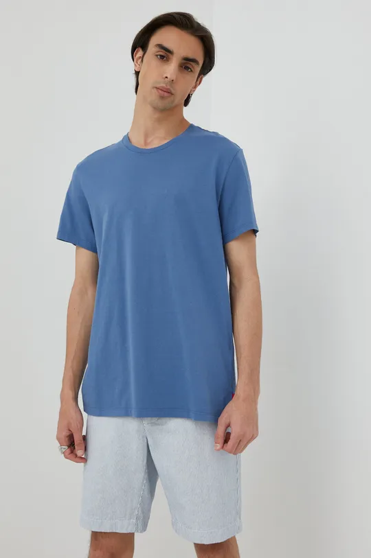 Bombažna kratka majica Levi's modra