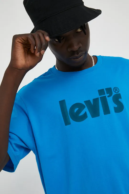 modrá Bavlnené tričko Levi's