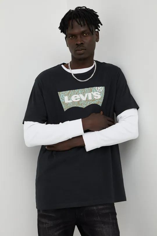 nero Levi's t-shirt in cotone Uomo