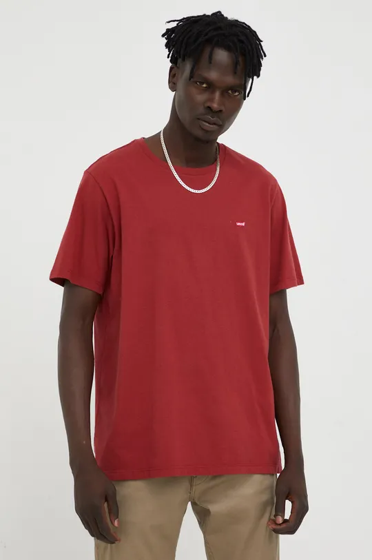 czerwony Levi's t-shirt bawełniany Męski