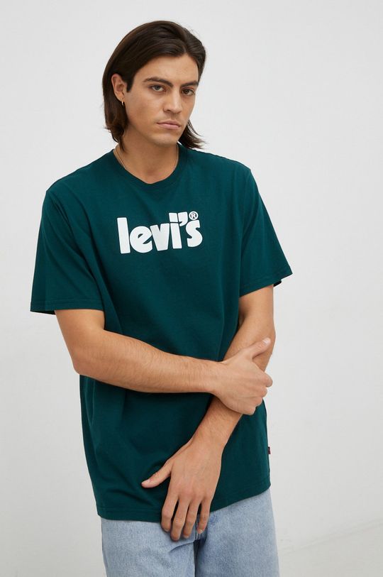 стоманено-зелен Памучна тениска Levi's