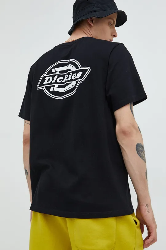 μαύρο Βαμβακερό μπλουζάκι Dickies