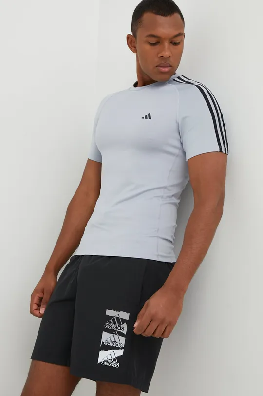 siva Kratka majica za vadbo adidas Performance Techfit