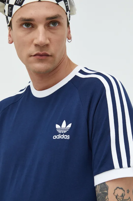 granatowy adidas Originals t-shirt bawełniany