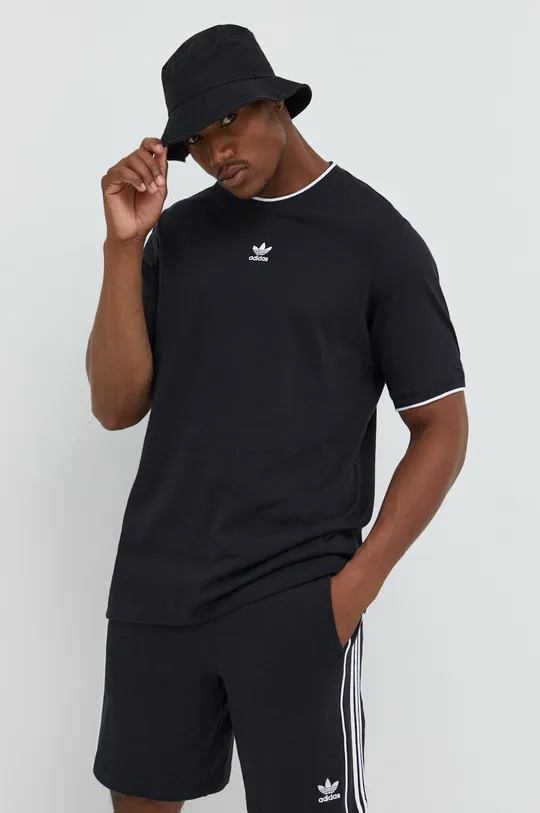 czarny adidas Originals t-shirt bawełniany