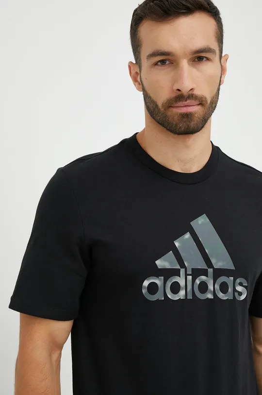 črna Bombažna kratka majica adidas