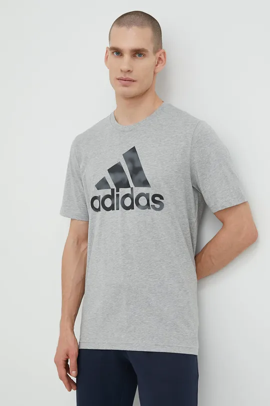 jasny szary adidas t-shirt bawełniany Męski