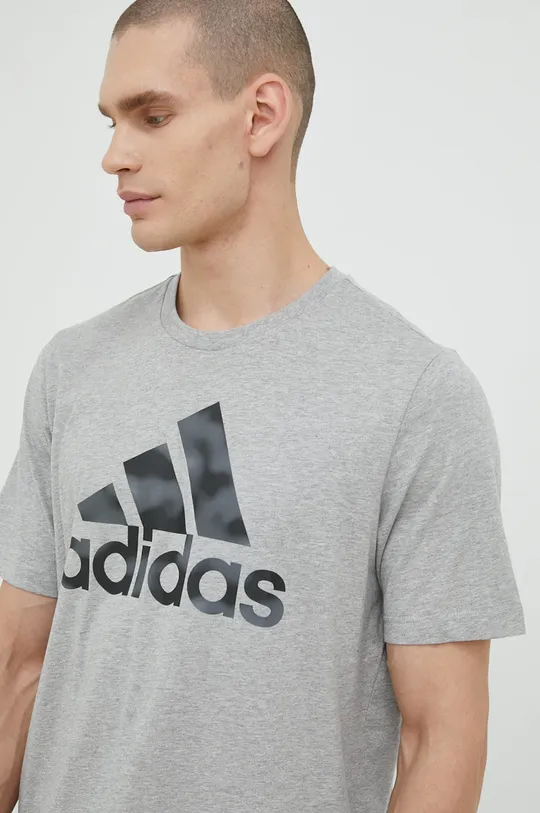 jasny szary adidas t-shirt bawełniany