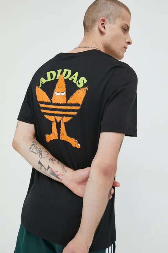 czarny adidas Originals t-shirt bawełniany Graphic Ozworld Męski