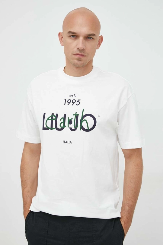 biały Liu Jo t-shirt bawełniany