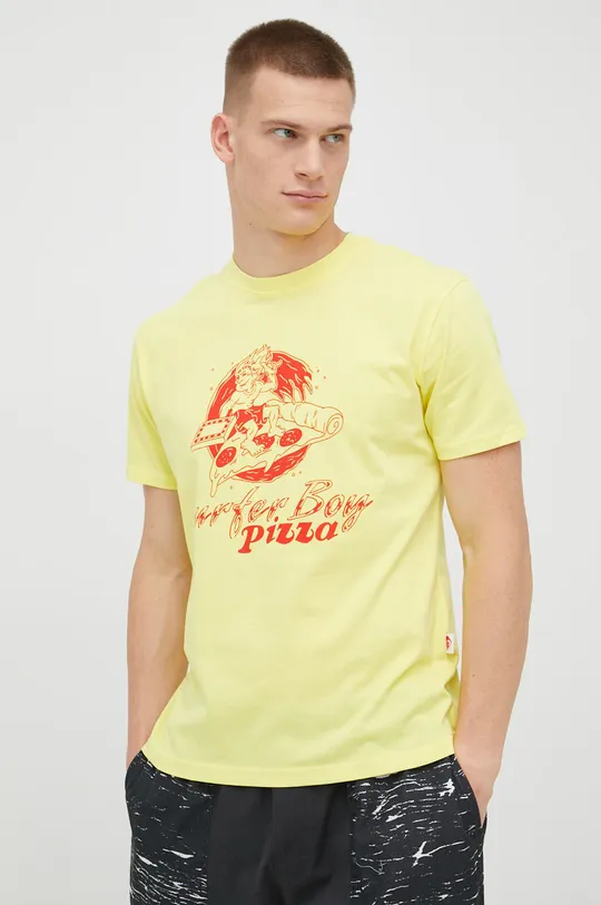żółty Quiksilver t-shirt bawełniany x Stranger Things Męski
