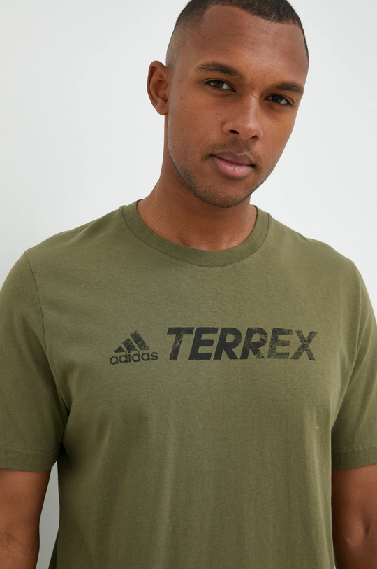 zielony adidas TERREX t-shirt bawełniany