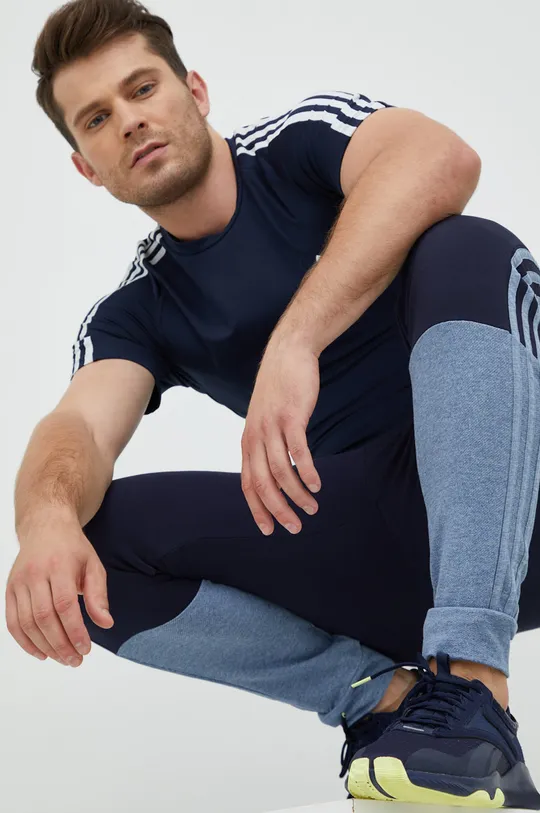 Μπλουζάκι προπόνησης adidas Performance Techfit 3-stripes σκούρο μπλε