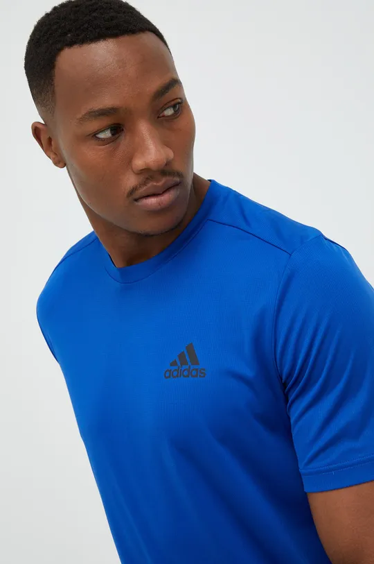 niebieski adidas Performance t-shirt treningowy