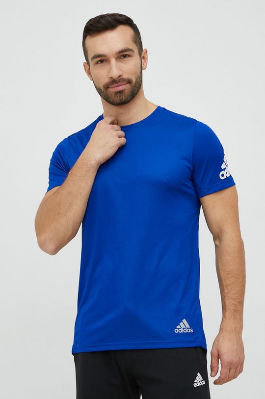 niebieski adidas Performance t-shirt do biegania Run It Męski