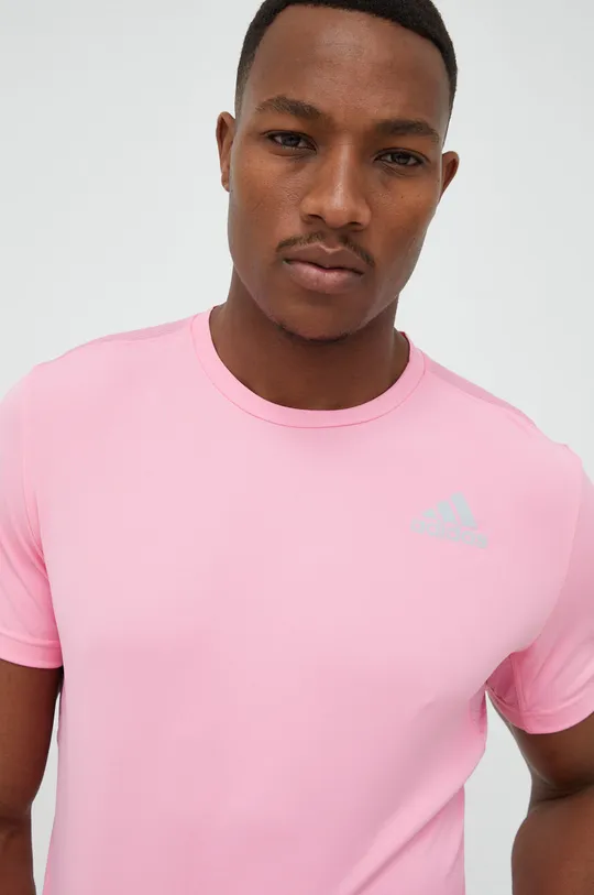 różowy adidas Performance t-shirt do biegania