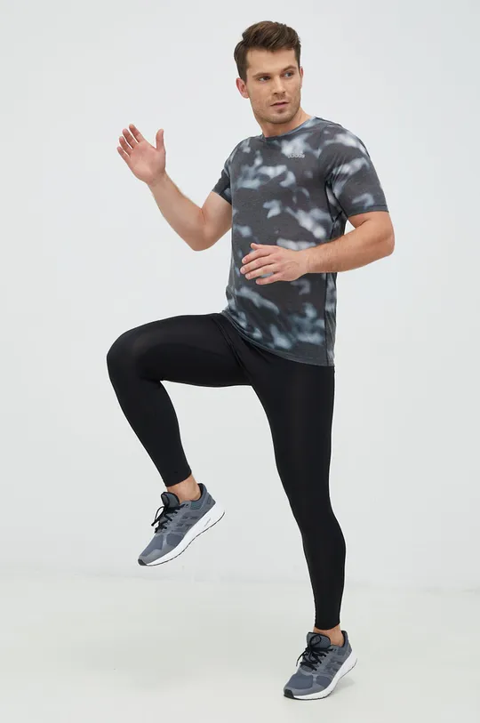 Μπλουζάκι για τρέξιμο adidas Performance Run Icons μαύρο