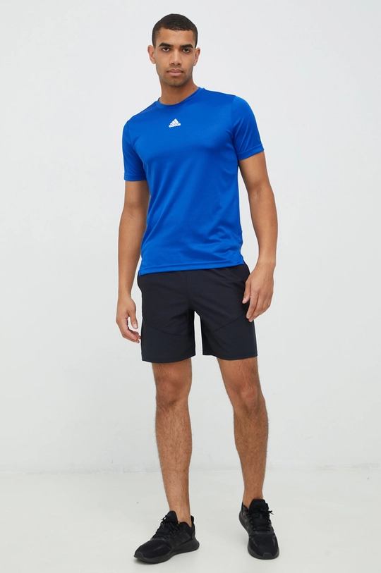 Μπλουζάκι προπόνησης adidas Performance Hiit 3-stripes μπλε