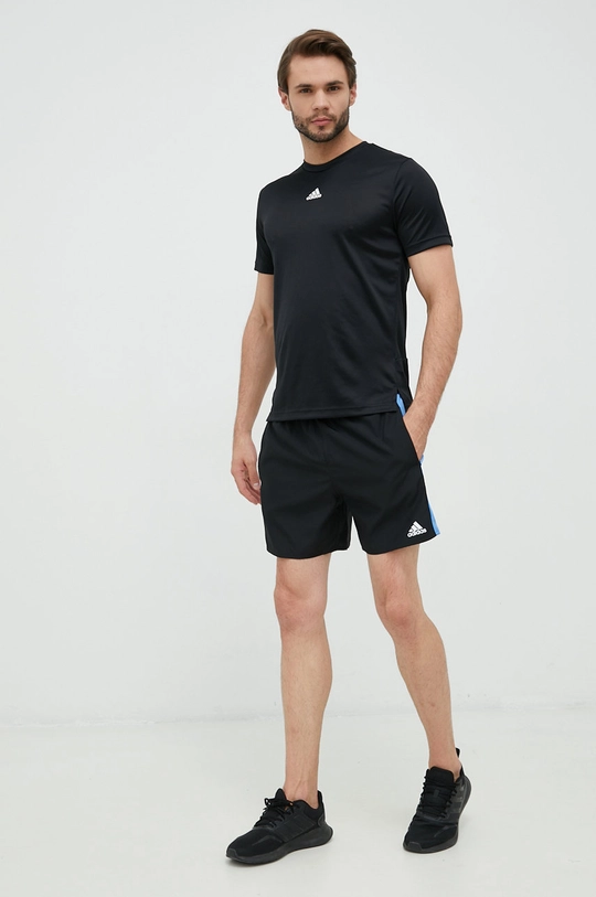 Μπλουζάκι προπόνησης adidas Performance Hiit 3-stripes μαύρο