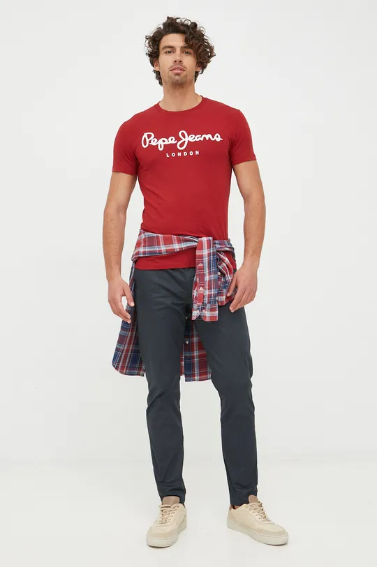 Μπλουζάκι Pepe Jeans κόκκινο