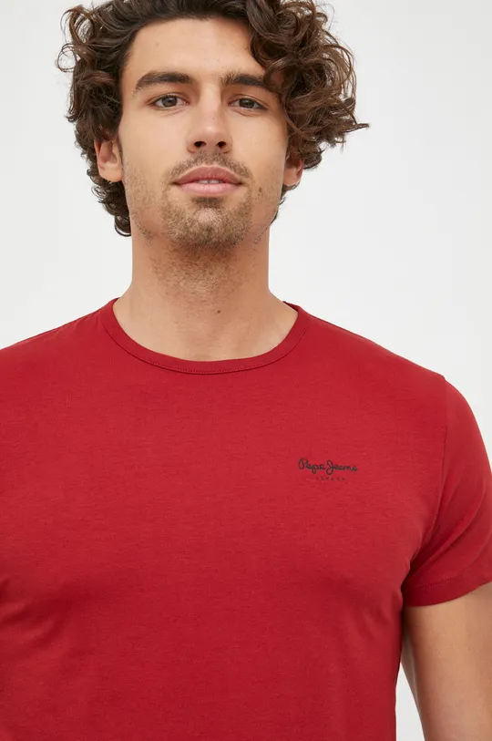 rdeča Kratka majica Pepe Jeans Moški