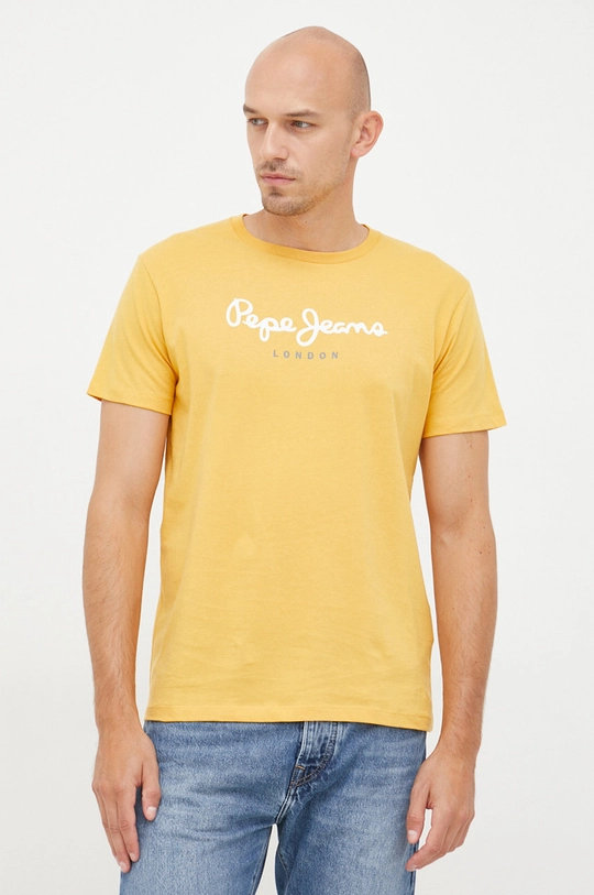 żółty Pepe Jeans t-shirt bawełniany Męski