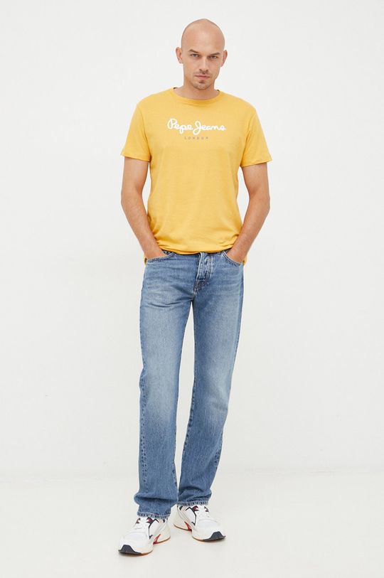 Pepe Jeans t-shirt bawełniany żółty