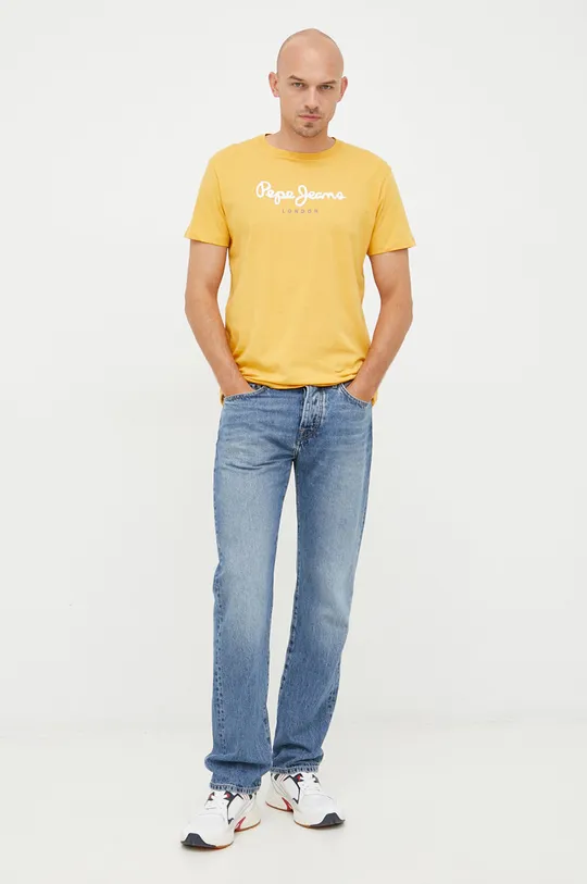 Bavlnené tričko Pepe Jeans žltá