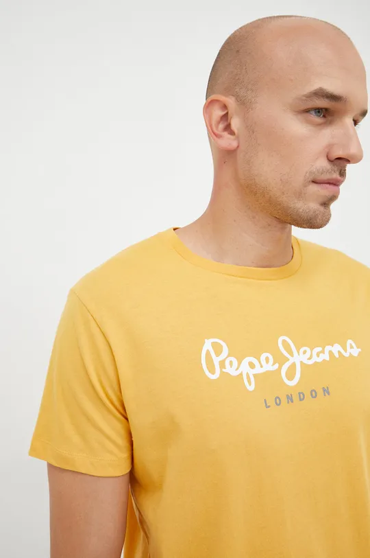žltá Bavlnené tričko Pepe Jeans