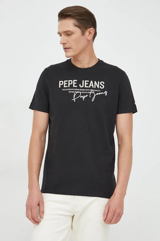 czarny Pepe Jeans t-shirt bawełniany Scout