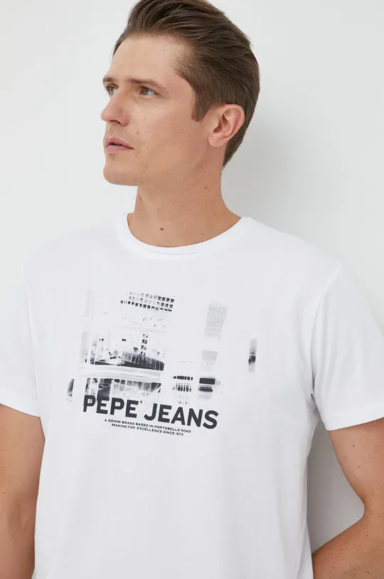 biały Pepe Jeans t-shirt bawełniany Seraph