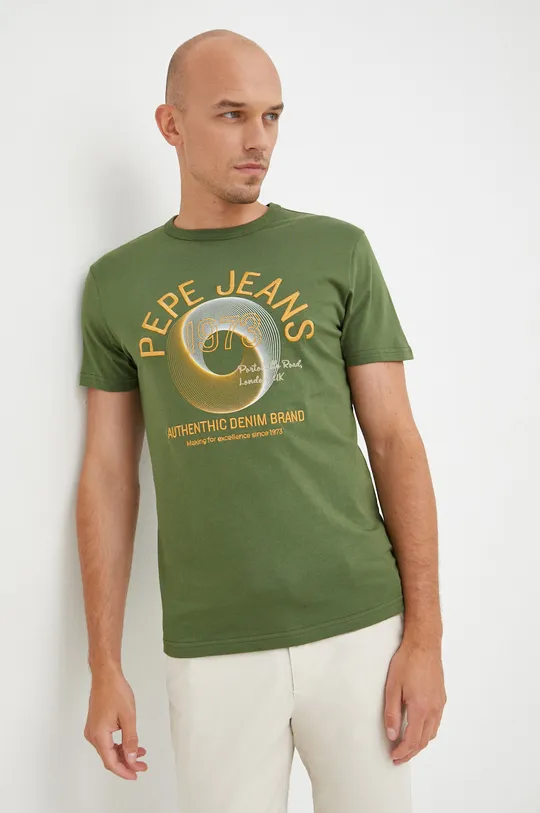 zelená Bavlnené tričko Pepe Jeans