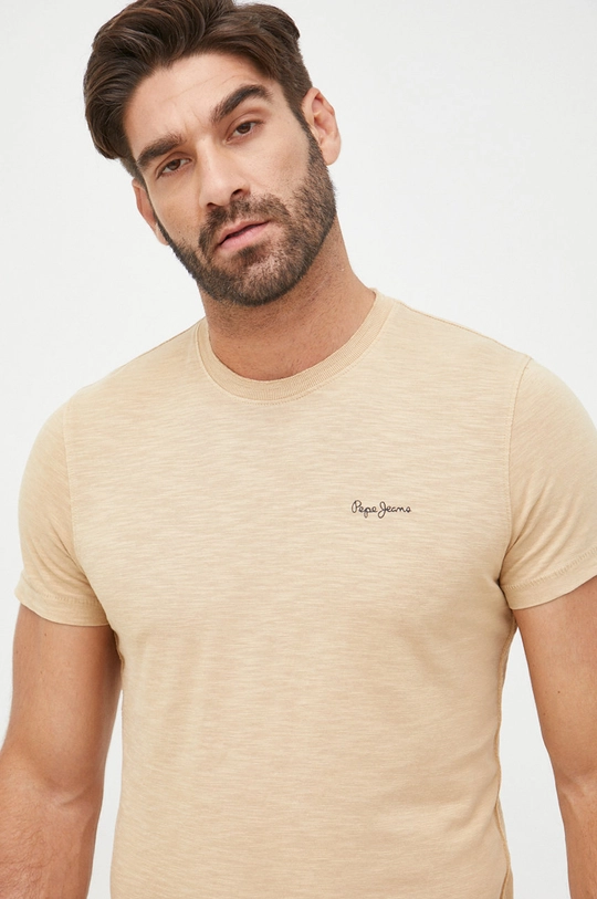 beżowy Pepe Jeans t-shirt bawełniany