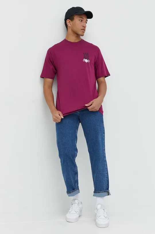 Bavlnené tričko Vans fialová