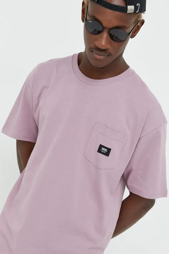 fioletowy Vans t-shirt bawełniany Męski