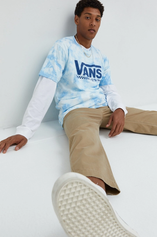 Vans t-shirt bawełniany niebieski