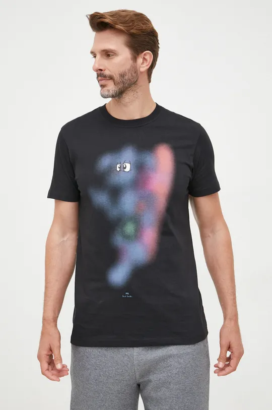 μαύρο Βαμβακερό μπλουζάκι PS Paul Smith Ανδρικά