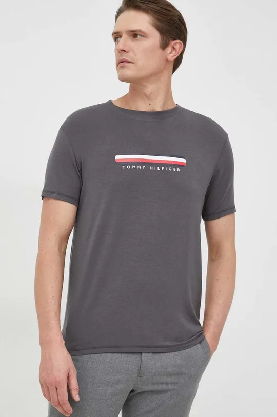 szary Tommy Hilfiger t-shirt Męski