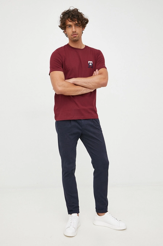 Tričko Tommy Hilfiger burgundské