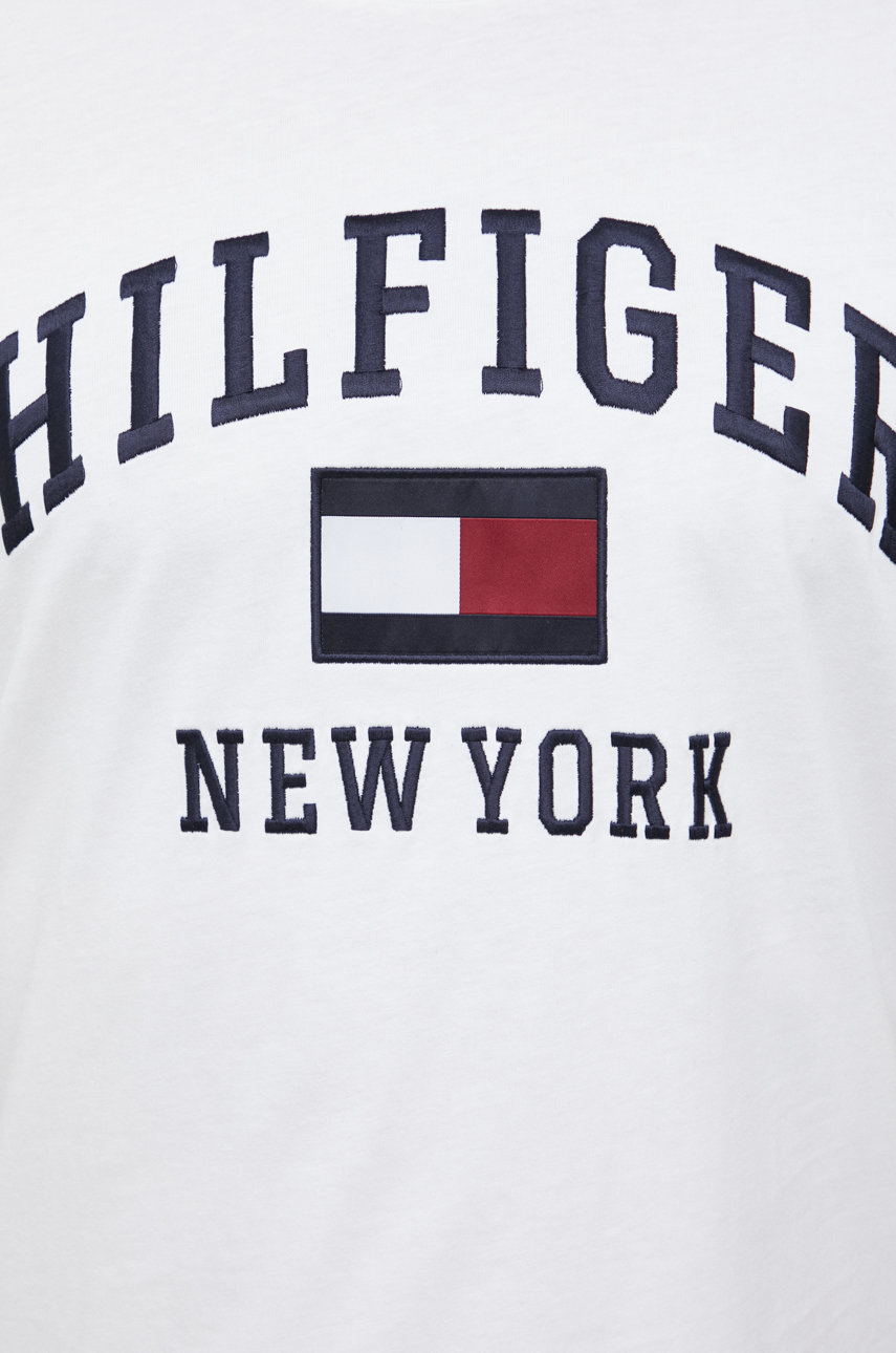 biały Tommy Hilfiger t-shirt bawełniany