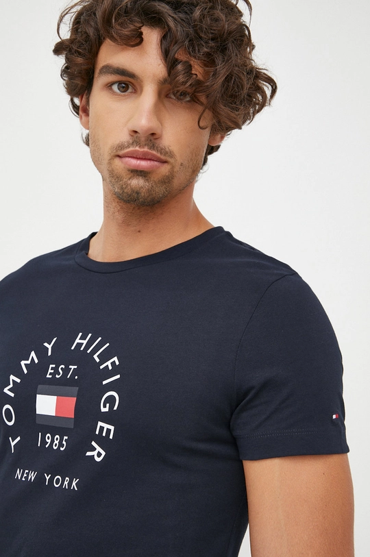 granatowy Tommy Hilfiger t-shirt bawełniany