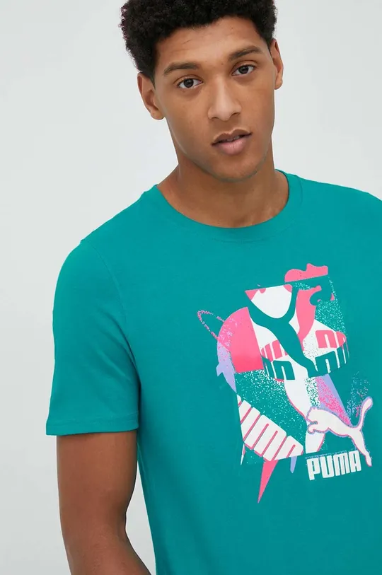τιρκουάζ Μπλουζάκι Puma Ανδρικά