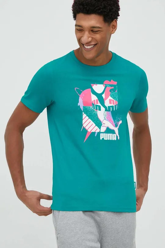 Μπλουζάκι Puma τιρκουάζ